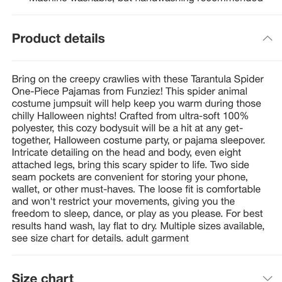 Worn once - Tarantula Spider Adult Uinsex Suit for Halloween 👻 🕷️ - Picture 5 of 5